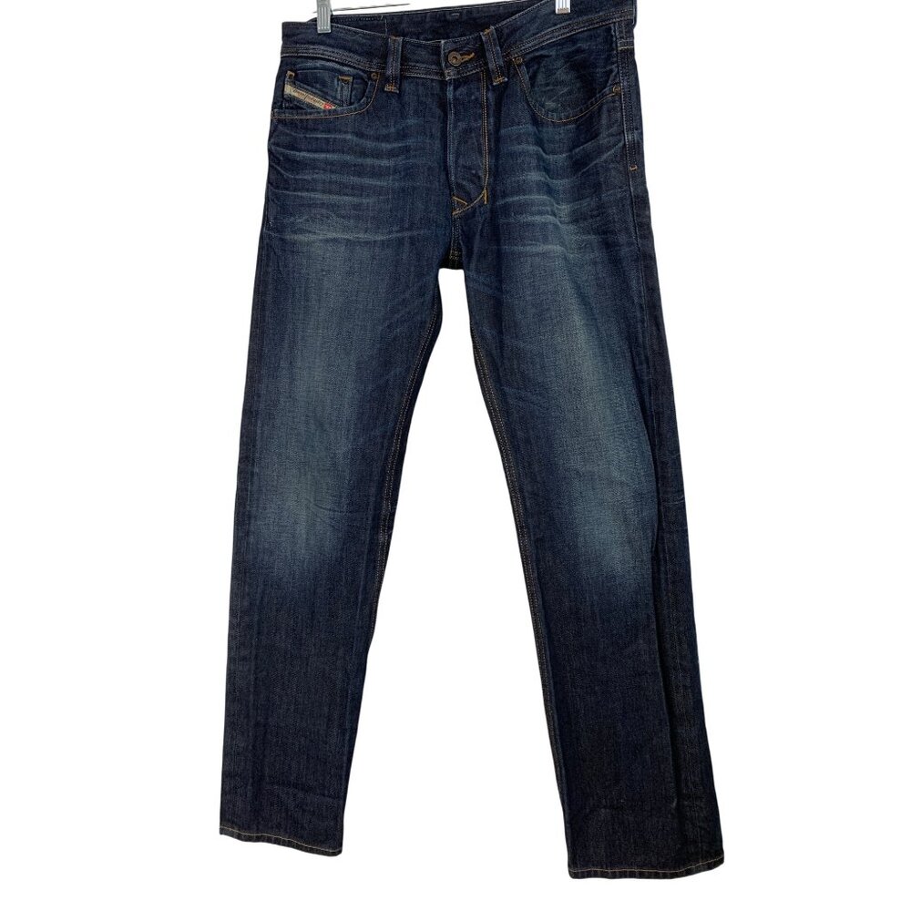 Diesel Mens Larkee Straight Jeans W31 L34 Long Button Fly Cotton Blend RN10211